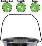 Grip Stainless Steel Bucket (4 Gallon) - Great for Pets, Cleaning, Food Prep - Hang on Fences, Cages, Kennels - Home, Garage, Workshop