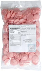 Pink Chocolate Melting Wafers, 12 Ounce Bulk Bag, Pink Candy, Melting Chocolate Candies Discs For Baking, Dipping, Decorating - The Hampton Popcorn & Candy Company