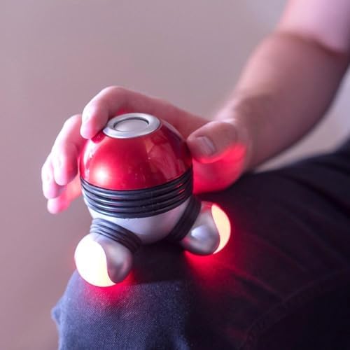 Mini Handheld Massager - Powerful Massage Vibrations for Muscle Relief & Relaxation, Portable Vibrating Body Massager with LED Light for Hand Head Neck Back Legs Arms Pain Release (Purple)