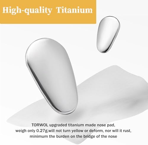 Screw-in Metal Glasses Nose Pad 2Pairs, Anti-Slip Titanium Glasses Nose Pieces, Replacement Nose Pieces Pads for Glasses Sunglasses with Screws and 3-in-1 Screwdriver(L,Gold)