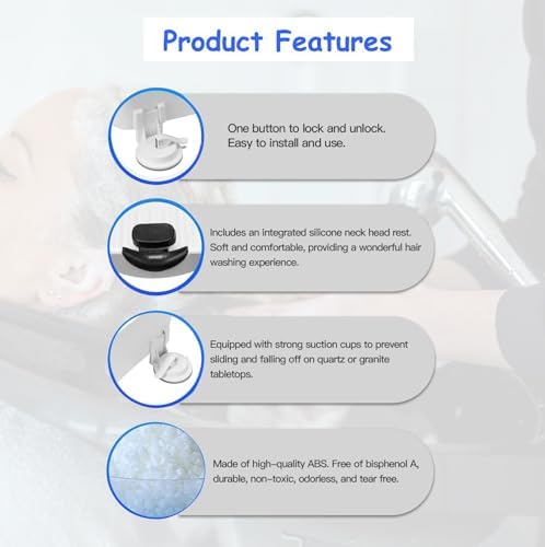 Portable Shampoo Basin Hair Wash - Kaleurrier Hair Washing Station Shampoo Tray for use at Home for Sink Bathtub - Tear-free Rinser for Baby Toddler Kids Elderly Bedridden Disabled Patient(White)