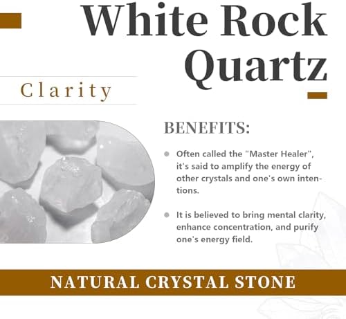 Rockcloud Natural Clear Rock Crystal Quartz Cluster Stone Specimen for Home Decoration, Healing Crystals Points Druzy Geode Figurine for Fengshui