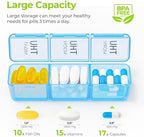 AUVON Weekly Pill Organizer 3 Times a Day with Moisture-Proof Design, Large Pill Box 7 Day Easy to Use, Portable Pill Case for Travel with Double Protection, Pill Containers for Vitamins, Medications