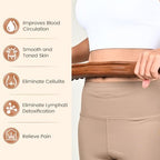 Guasha Wood Massage Stick Tools Wooden Therapy Scraping Lymphatic Drainage Massager, Double Row 20 Beads Point Treatment Gua Sha Tools, Stomach Cellulite Massager, Myofascial Release Tool