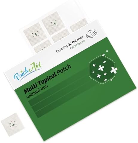 PatchAid Multi Plus Topical Patch Without Iron | Supports Daily Energy | 8 Hour Wear for Easy Absorption | 30 Day Supply