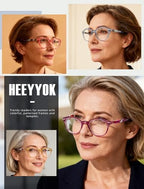 HEEYYOK 2.5 Round Reading Glasses For Women Round Readers Womens For Small Face Spring Hinges Ladies Colorful cheaters reading glasses 4Pack