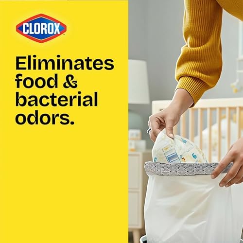 Glad Small Drawstring Trash Bags with Clorox, 4 Gal, Lemon Fresh Bleach, 80 Ct (Package May Vary)