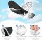 4D Cloud Insoles for Men and Women Memory Foam Cloud Insoles Super Soft Anti-Fatigue, Shock Absorption, Relieve Foot Pain, (Black, Men: US 7-11)