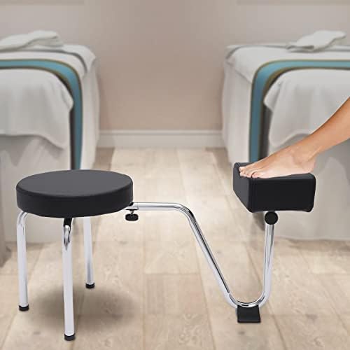 Portable Pedicure Foot Rest Stool, Adjustable Height, Black, for Spa, Beauty Salon, Studio