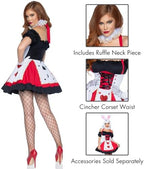 Pretty Playing Card Queen of Hearts Costume with Neck Piece
