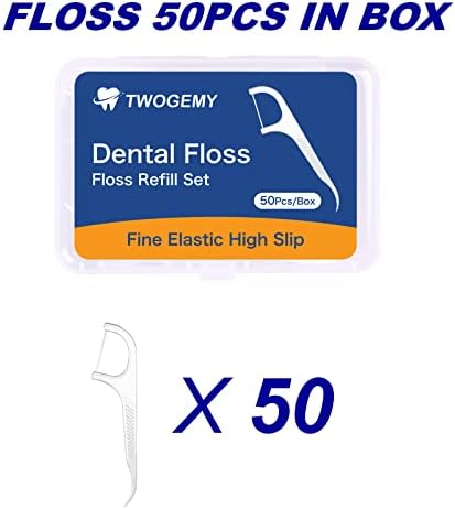 Dental Floss Picks - 100 Count Adult Floss Refill Set, Toothpicks Teeth Stick Tooth Cleaning Interdental Brush Dental Floss Pick Oral Hygiene Care.(2 x 50 Picks/Box)