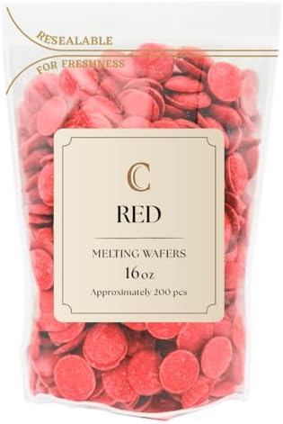 Merckens Chocolate Melting Wafers Bulk Bag Perfect For Dipping, Deserts, Baking And More (1 Pound, Red)