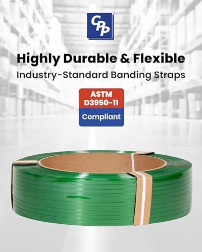 CPP 3/4" x .040" x 3000' Smooth & Waxed Polyester Strapping for Pallet Banding, Heavy Duty Box Straps, Brick and Lumber Packaging