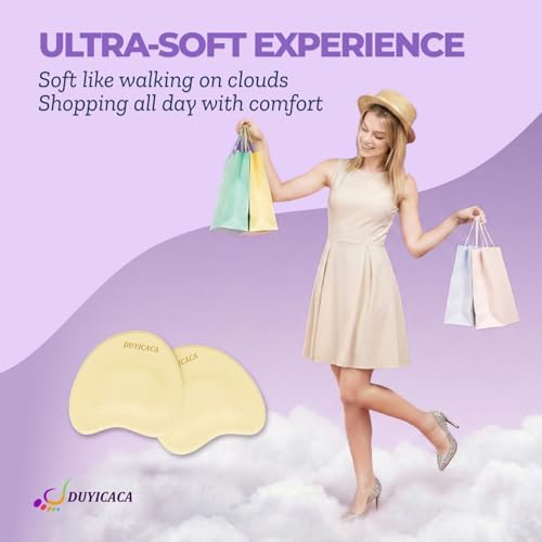 Metatarsal Pads for Women(2 Pairs): Ball of Foot Cushions Heel Inserts, Anti-Slip Forefoot Inserts for High Heel Footwear, One Size Fits All (Beige)