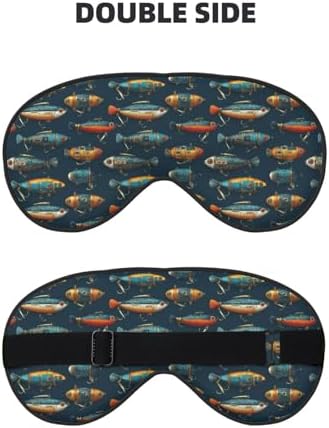 Colorful Fishing Lures (2) Print Double Side Sleep Eye Mask, Adjustable Night Eye Cover for Women Men