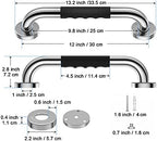 12 Inch Anti-Slip Shower Grab Bars w/Rubber Grip - 1" Diameter, iMomwee Chrome SUS304 Stainless Steel Bathroom Grab Bar Handle, Safety Balance Handrail for Wall, Handicap Elderly Assist Bath Handle