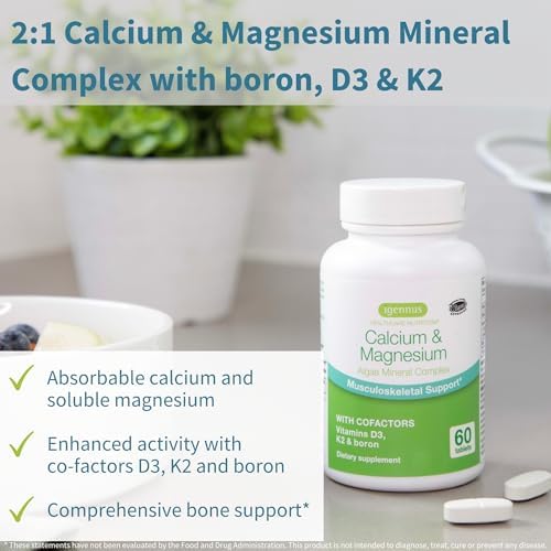 Algae Calcium & Magnesium Complex + High Absorption Curcumin C3 Complex, Vegan Bundle for Bones, Joints & Recovery from Exercise, by Igennus