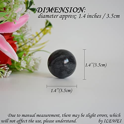 Baoding Balls Grey-black Marble Chinese Exercise Health Massage Stress Relieve Relax Fingers Zen Tai Chi Ball Therapy Trainer Arthritis Thumb Massager for Hands (1.4 inches, Grey-black with bag)