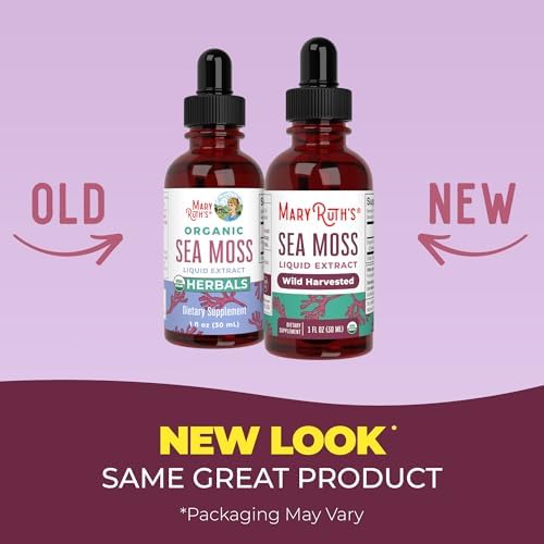 MARYRUTH'S Organic Irish Sea Moss Liquid Drops | Chondrus Crispus | Wild Harvested | Organic Irish Moss Formulated for Adults & Kids Ages 14+ | Unflavored | Sugar Free | Vegan | Non-GMO | 1 Fl Oz
