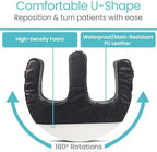 Vive Patient Turning Device - Bedridden Patient Turnover Pillow for Adults & Elderly - Anti Pressure & Bedsore Positioning Pillow - U Shaped Easy Roller Bedroll Assist - Adult Diaper Changing Aid
