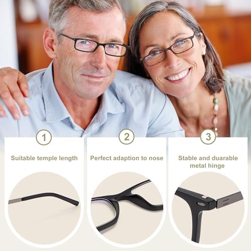EYEGUARD Thin Lightweight Blue Light Reading Glasses with Portable Case Slim Mini Pocket Compact Small Readers for Women Men