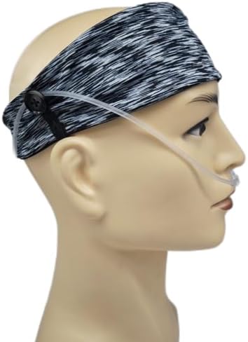 Comfortable Ear Protectors for Oxygen Tubing - Cannula Headband Hairband | Elevate Your Oxygen Experience, Secure Fit to Prevent Ear Soreness (Black and white stripes)