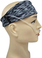 Comfortable Ear Protectors for Oxygen Tubing - Cannula Headband Hairband | Elevate Your Oxygen Experience, Secure Fit to Prevent Ear Soreness (Black and white stripes)