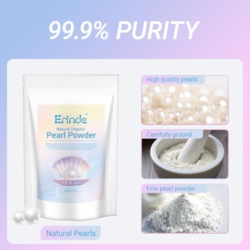 Erinde Freshwater Pearl Powder Organic, 300g 100% Natural DIY Skincare Pearl Powder for Face Mask, Cream & Lotion, Cosmetic Grade, Deep Cleansing, Anti-Aging Antioxidant Facial Mask, 10.58 OZ