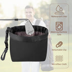 2 Pack Golf Club and Golf Ball Cleaner Bag, Portable Pocket Golf Ball Washer with Waterproof Microfiber Liner, Neoprene Golf Ball Cleaning Holder Pouch with Carabiner Clip - Best Golf Accessories Gift