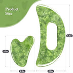 3 PCS Jade Stone Gua Sha Massage Tool Large Guasha Board with Handle Muscle Scraping Massage Tools Body Sculpting Anti Cellulite Spa Acupuncture Tools,Full Body Deep Tissue Massage