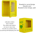 AED Defibrillator Storage Cabinets, Wall Mounted AED Alarm Box with Handle, AED Storage Box, Transparent Glass Window and Rounded Corner Design, for Home Office Public Areas