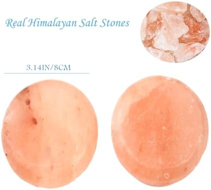 2 Pcs Himalayan Salt Hot Massage Stones Cold Stones Set Warm Rocks Kit for Facial SPA 3.14 * 3.14in