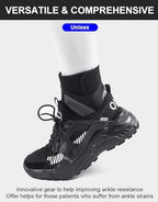 SUJAYU 2 Pack Ankle Brace & Elastic Supports for Men & Women, Ankle Support Ankle Compression Sleeve, Ankle Wrap Ankle Sleeve Ankle Brace for Sprained Ankle (Black, Medium)