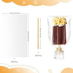 Shappy 200 Pieces Cellophane Treat Bags 4x6 inches Ice Lolly Bags Set 100 Pcs Clear Treat Bag with 100 Pcs Twist Ties Cake Plastic Bag for DIY Making Dessert Supplies Chocolate Cookie Wrapping