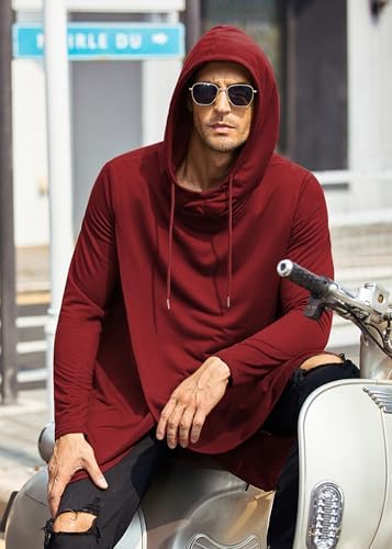 COOFANDY Men's Hooded Poncho Cape Cloak Casual Asymmetric Hem Hoodie Sweatshirts