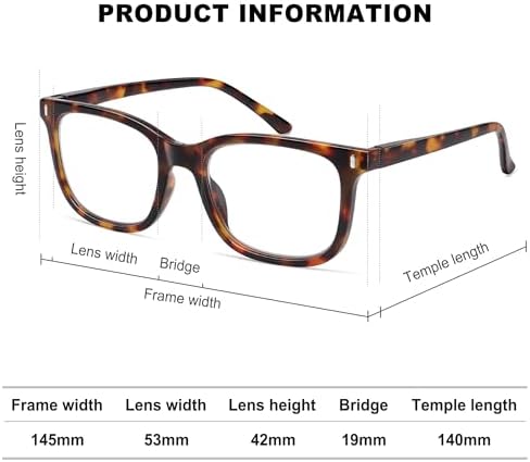 AMOMOMA Trendy Oversized Blue Light Stylish Readers for Women,Retro Square Cute Sturdy Computer Womens Reading Glasses AM6216