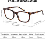 AMOMOMA Trendy Oversized Blue Light Stylish Readers for Women,Retro Square Cute Sturdy Computer Womens Reading Glasses AM6216