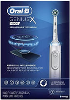 Oral-B GENIUS X Electric Toothbrush with 3 Oral-B Replacement Brush Heads and Toothbrush Case, White (Packaging May Vary)