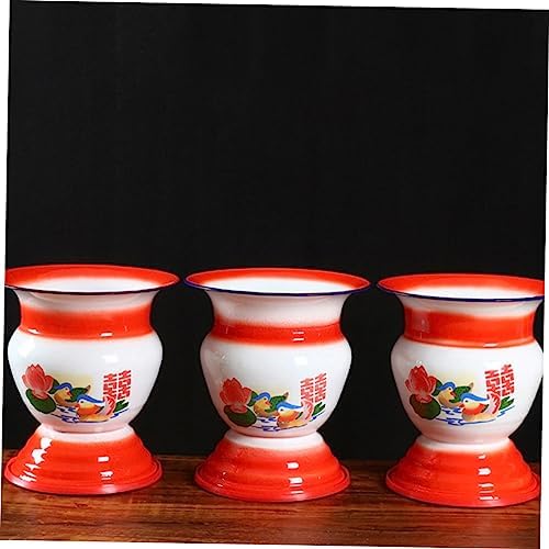 1pc Vintage Chinese Enamel Spittoon Traditional High for Home Use Easy to Clean and Convenient for Daily Needs Stylish and Functional