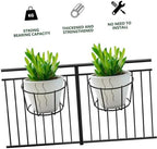 Hanging Flower Stand Metal Round Pot Rack for Balcony Railing Indoor Outdoor Planter Holder Space-Saving Plant Display