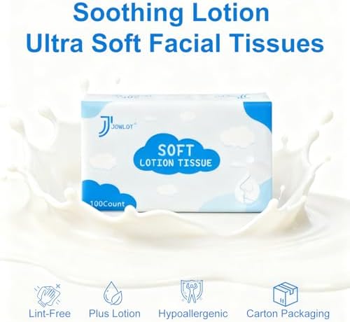 Lotion Facial Tissues - 1200 Sheets 3-Ply Ultra Soft Portable Travel Tissues for Sensitive Skin, Soothing and Gentle Tissues Bulk for Nose