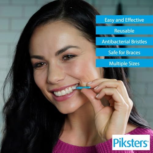 Piksters Interdental Brushes, 40 pk, Size 7, Interdental Tooth Brush for Extra Large Gaps, Gum Soft Bristles for Plaque Removal, Safe for Braces