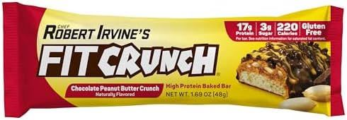 FITCRUNCH Snack Size Protein Bars, 6-Layer Baked Bar, 3g of Sugar, Gluten Free & Soft Cake Core (18 Bars, Peanut Butter Crunch)