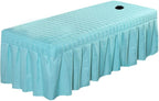 1pcs Solid Beauty Salon Bedskirt ONLY for Salon Massage Table Bed Sheet Bedspread SPA Beauty Bed Sheet Full Cover with Hole, 74.8x31.4inch (SkyBlue)