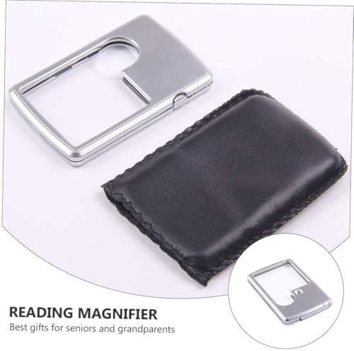 KOMBIUDA 2pcs Portable LED Magnifying Glass with Acrylic Lens Handheld Reading Magnifier for Seniors and Eye Aging Powerful Lighted Loupe for Night Reading and Close Work
