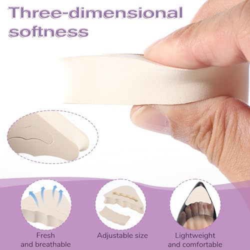 4 Pairs Shoe Filler Inserts Adjustable Toe Inserts for Shoes Too Big Half-Size Toe Pads for Women and Men Cushion Insert for Loose Shoes, High Heels, Sneakers, Boots, Black and Beige