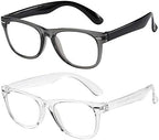 DYLB Kids Blue Light Blocking Glasses girls boys 2 pack, computer video gaming glasses for kids girls boys Age 3-10,Anti blue light & Headache (transparent black + transparent)
