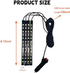 Car LED Ambient Light, Ambient Lighting, Floor Lights, Footwell Lighting for Car, Wear-Resistant and Durable, Easy to Install, Suitable for Most Models (White, Cigarette Lighter+48LED)