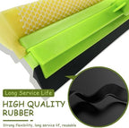 Shower Squeegee Window Squeegee Cleaner for Shower Doors Glass, 2 in 1 Window Cleaning Tool Window Scrubber Handheld Squeegee for Car Windshield with Sponge and Rubber Squeegee, Green