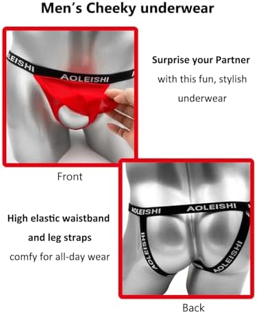 Men Open front underwear For Play Naughty, Separate Pouch Jockstraps For Men Sissy Gay Lingerie